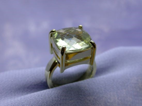 18ct Yellow Gold and Prasiolite Dress Ring